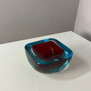 Schale rot blau Muranoglas