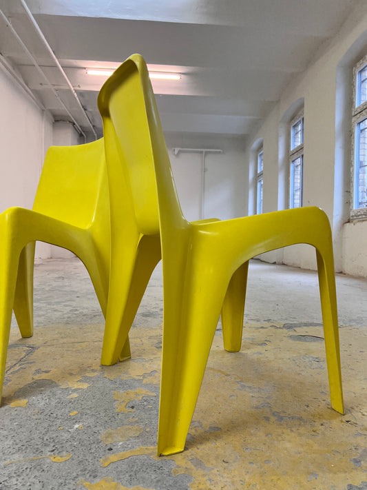 Esszimmerstuhl Modell BA 1171 gelb von Helmut Bätzner für Bofinger