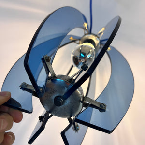 Hängelampe blau Glas von Veca aus Italien