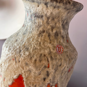 Vase Fat Lava 1439/40 orange weiß von Uebelacker Keramik