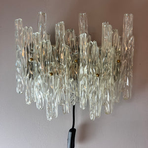 Wandlampe Eisglas