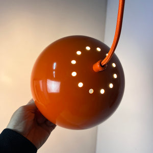 Kugellampe neu lackiert orange aus Dänemark