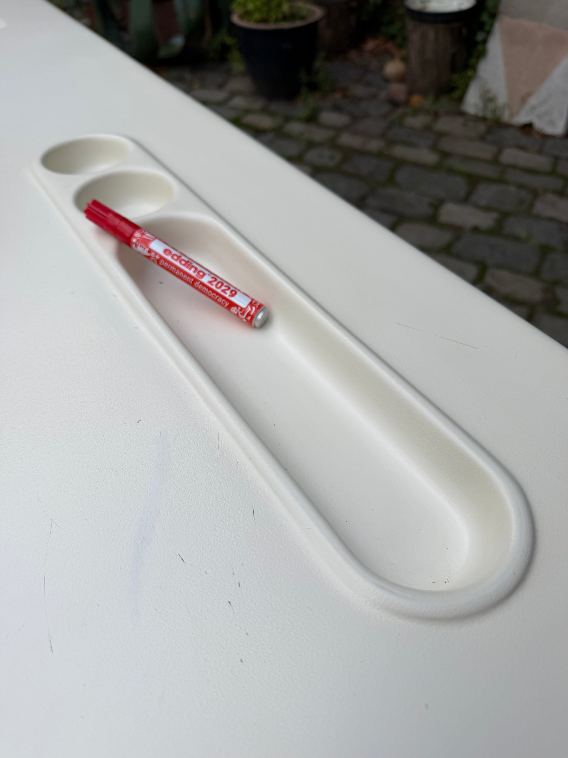 Schreibtisch weiß Fiberglas Chrom von 2 INN Lissone