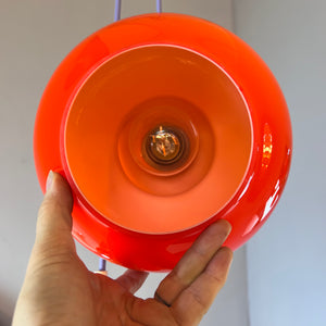 Hängelampe orange Glas aus Westddeutschland