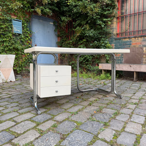 Schreibtisch weiß Fiberglas Chrom von 2 INN Lissone