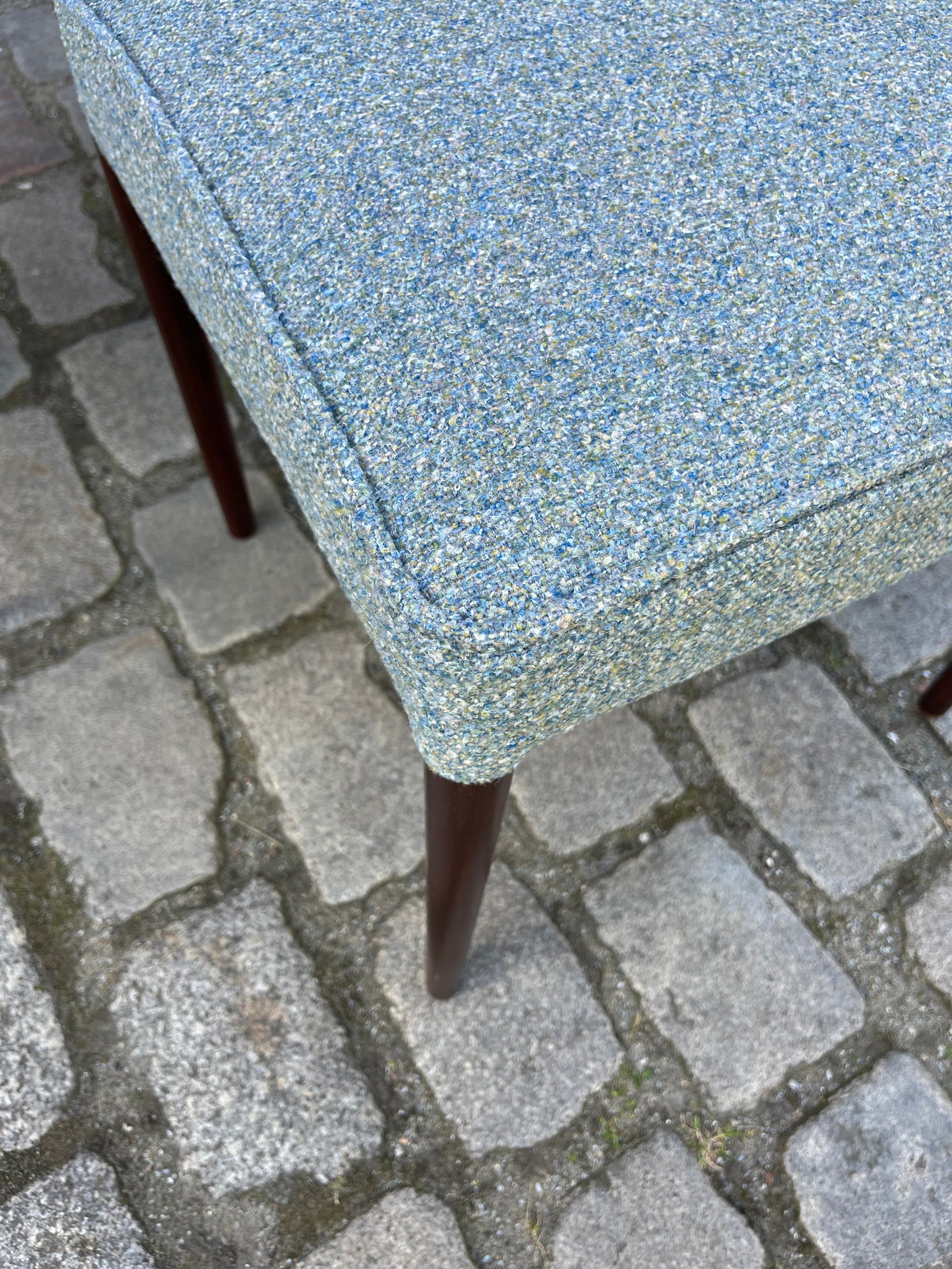 Set: 2x Polsterstuhl blau Palisander