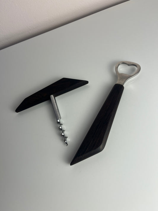 Set: Flaschenöffner & Korkenzieher Palisander aus Dänemark