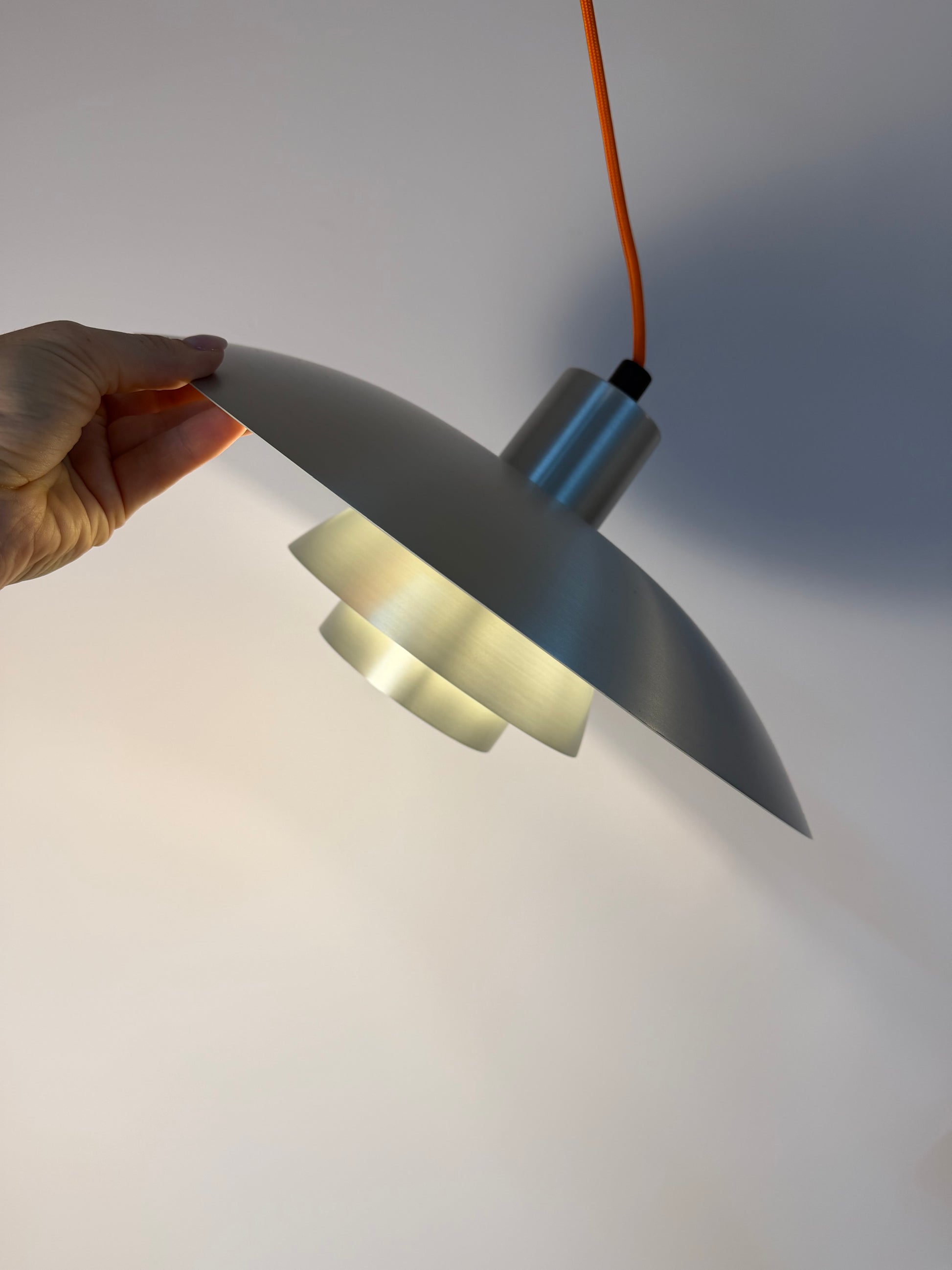 Lamellenlampe PH4/3 silber gebürstet von Poul Henningsen für Louis Poulsen