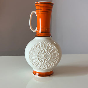 Vase 720/1 orange weiß von Royal Porzellan Bavaria KPM