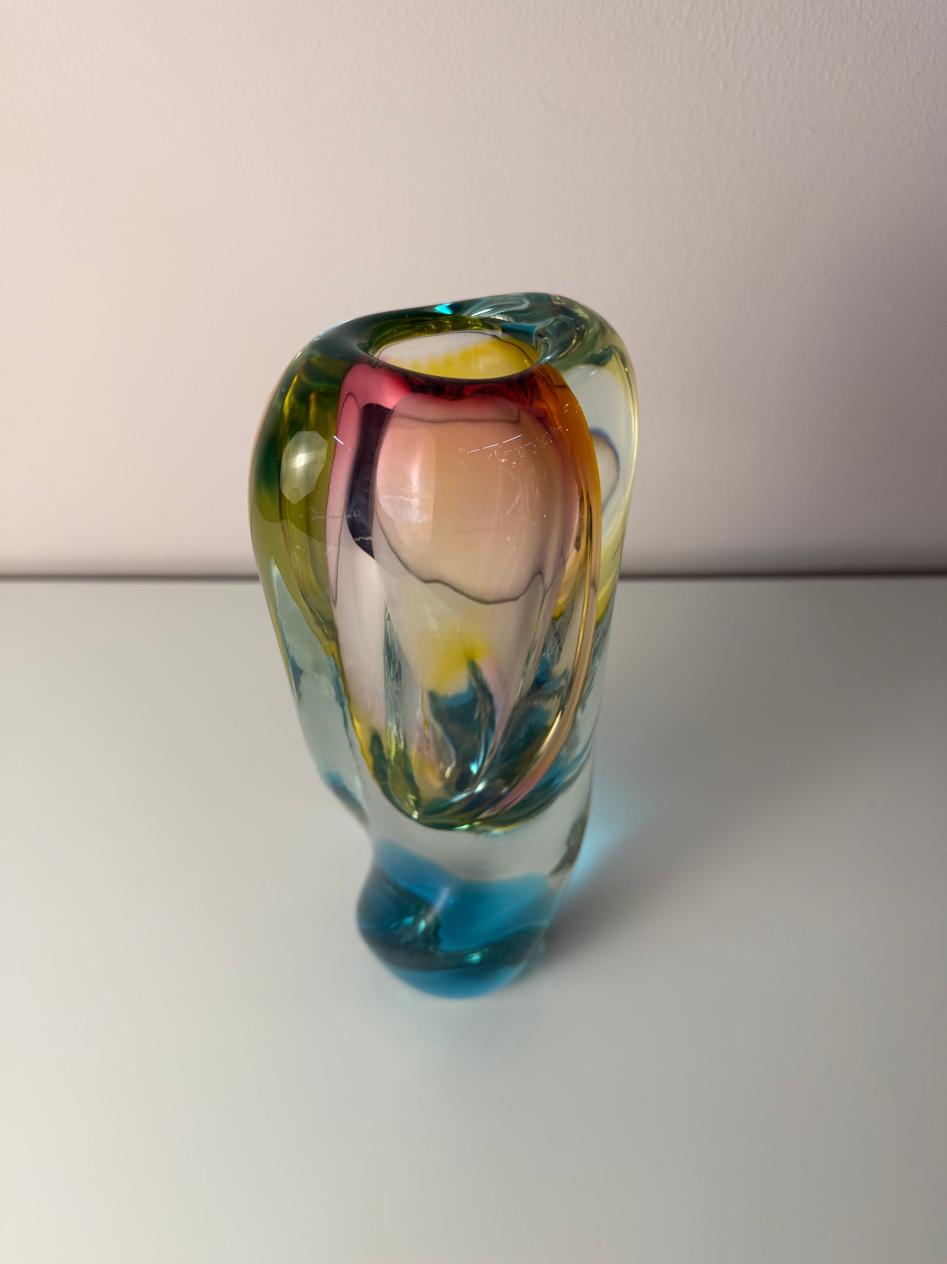 Vase Regenbogen Glas von Josef Rozinek für Borske Sklo