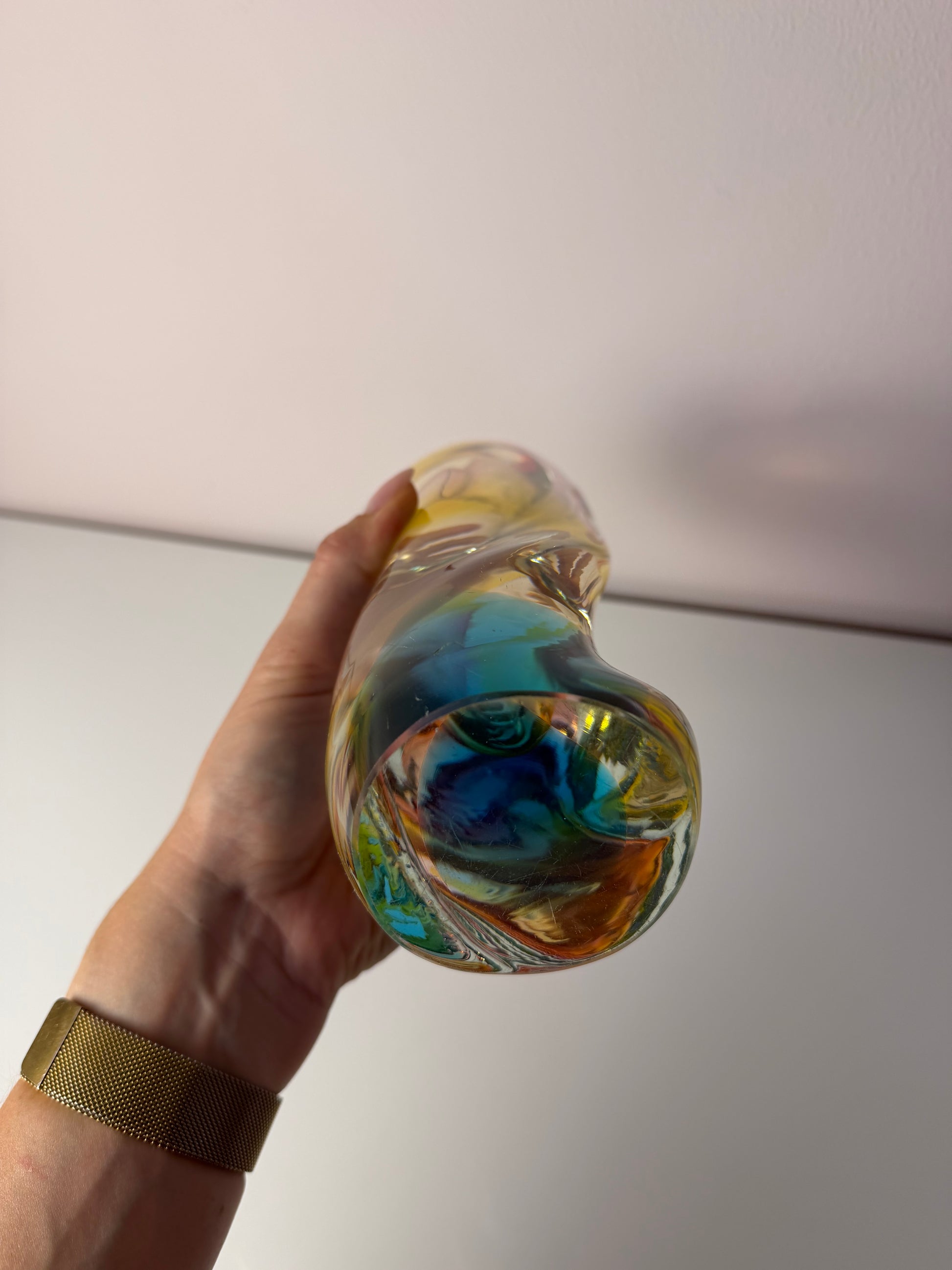 Vase Regenbogen Glas von Josef Rozinek für Borske Sklo