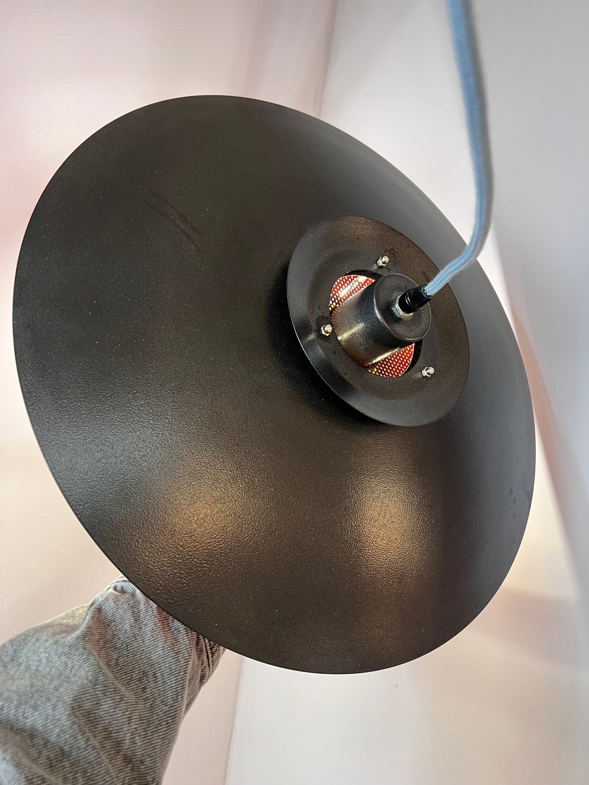 Lamellenlampe neu lackiert orange schwarz