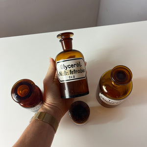 Set: 4x Apothekerglas braun