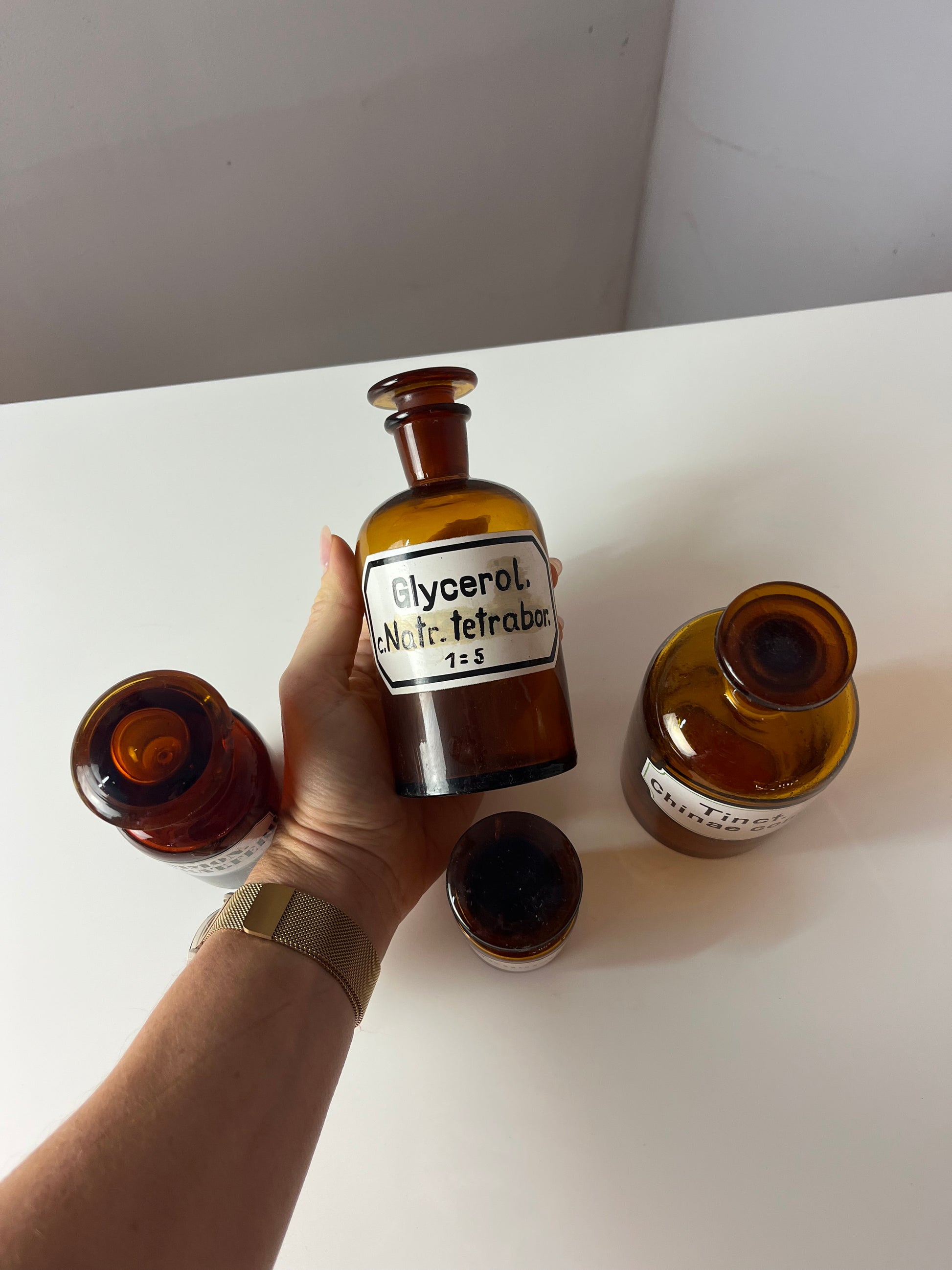 Set: 4x Apothekerglas braun