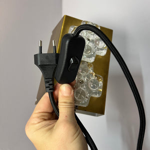 Wandlampe Eisglas & Messing