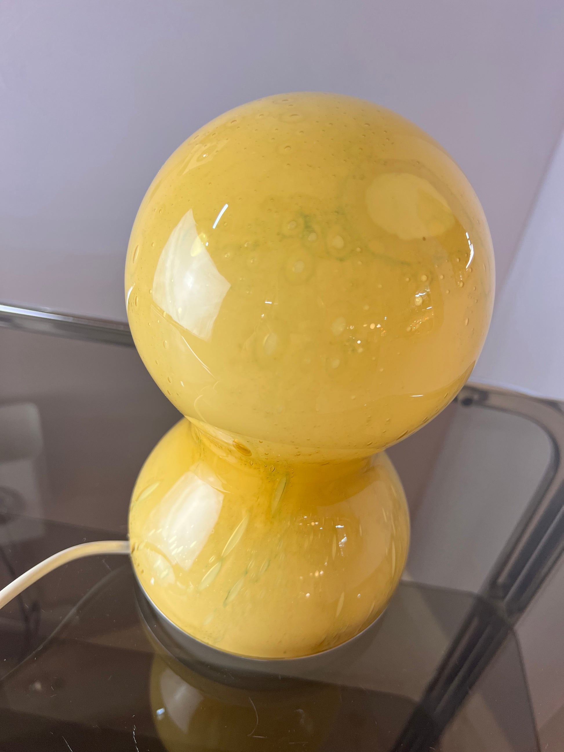 Tischlampe gelb Glas von Doria