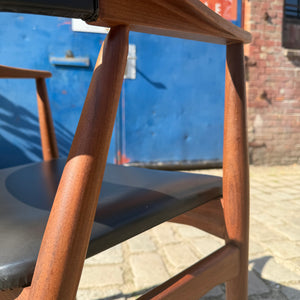 Armlehnstuhl Modell 213 Teak Leder von Thomas Harlev Model für Farstrup