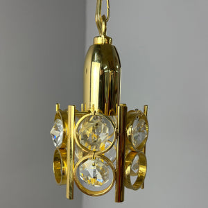 Kleine Hängelampe Gold mit Kristallen Dänemark