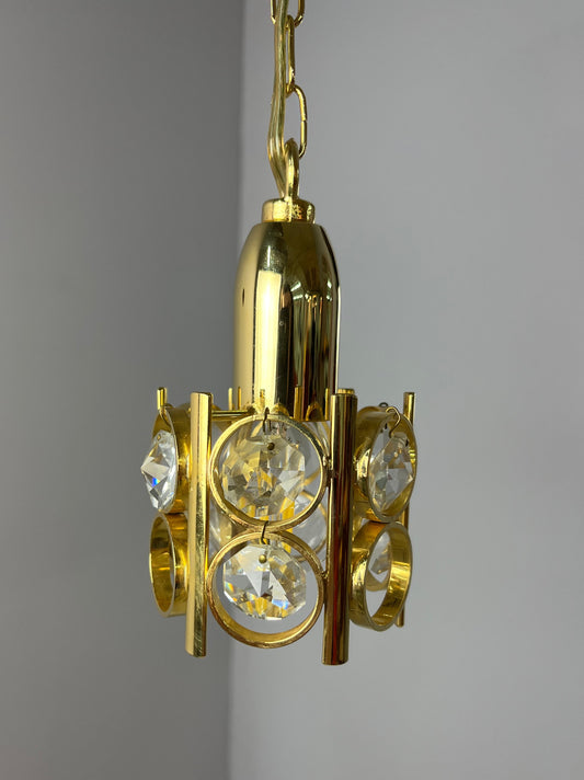Kleine Hängelampe Gold mit Kristallen Dänemark