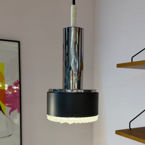 Hängelampe Modell 5024 Strukturglas Chrom von Staff