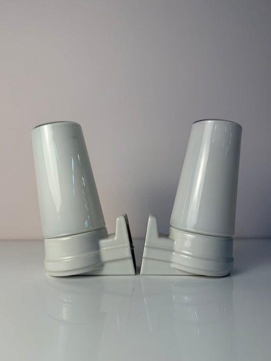 Set: 2x Wandlampe Modell 6080 weiß von Sigvard Bernadotte für Ifö