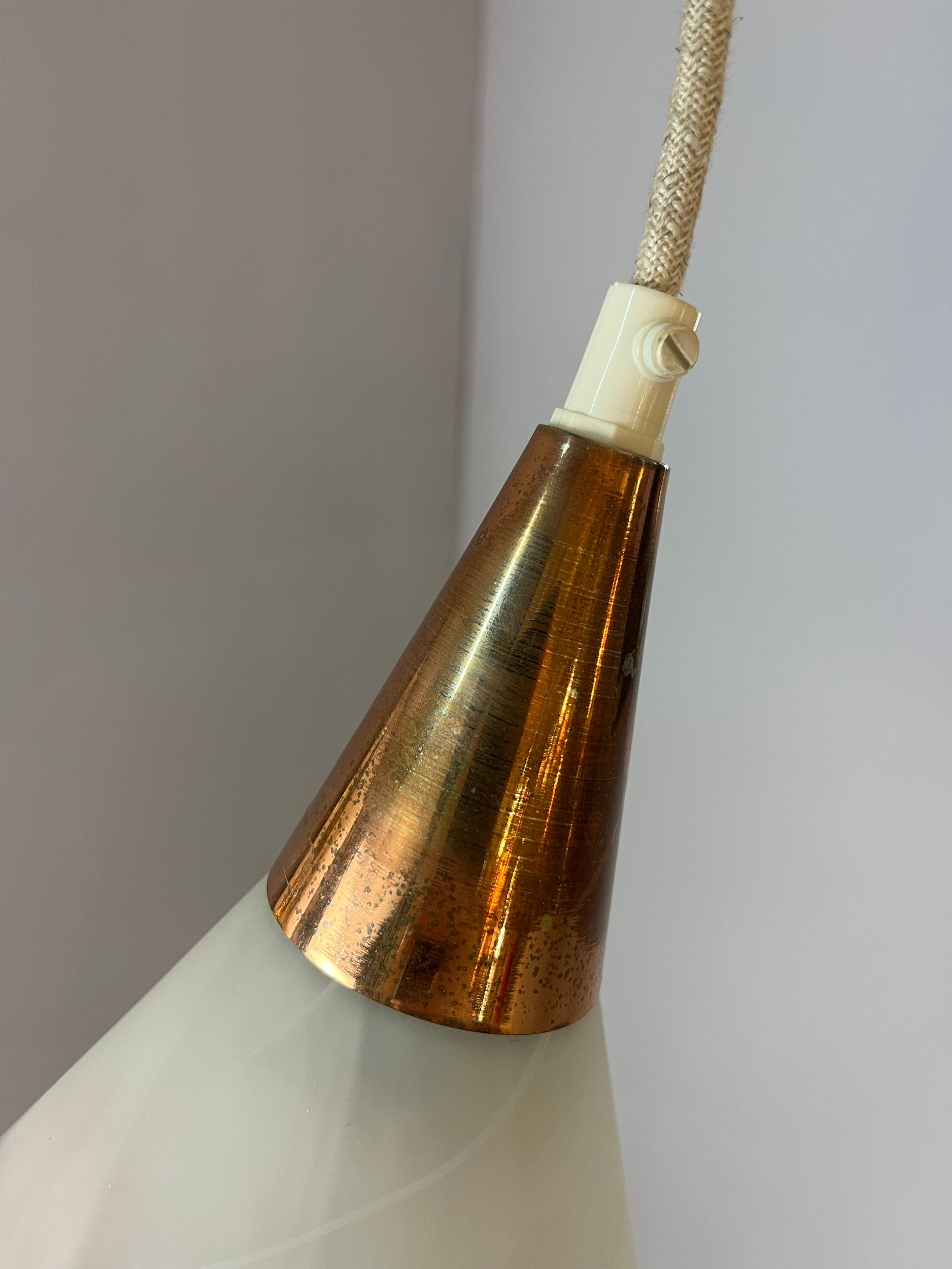 Hängelampe marmoriertes Glas Kupfer