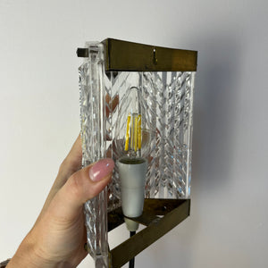 Wandlampe Messing & Glas von Wiktor Berndt für Flygsfors