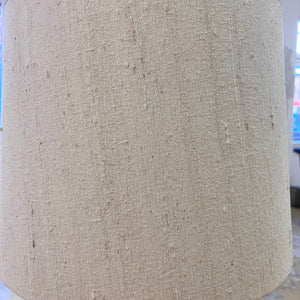 Tischlampe Teak & Rohseide von DOMUS