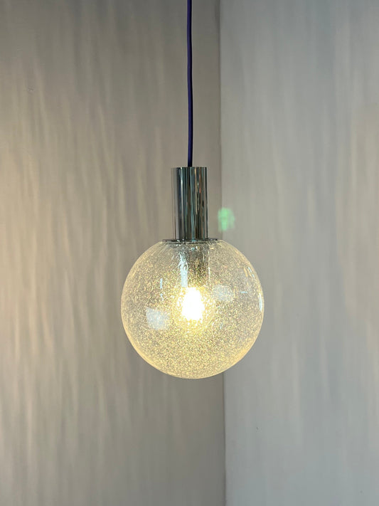 Hängelampe Größe S Einschlussglas Chrom von Doria