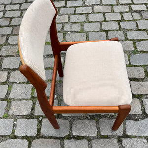 Set: 6x Polsterstuhl beige Teak Cord von Erik Buch