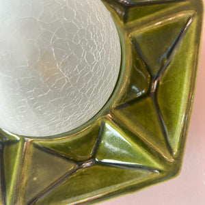 Wandlampe grün Keramik von Honsel