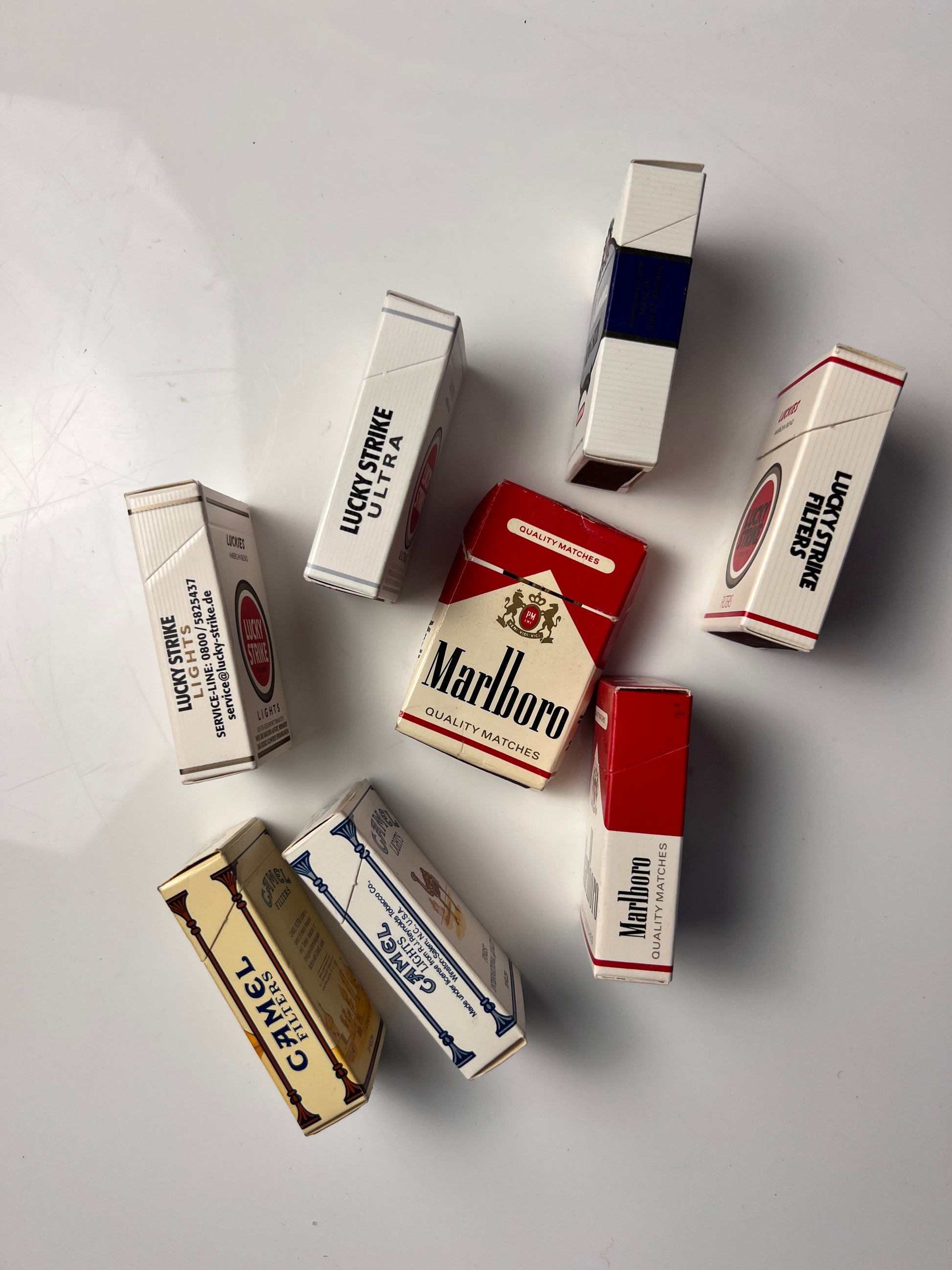Set: Vintage Streichhölzer Zigaretten Schachtel Miniatur
