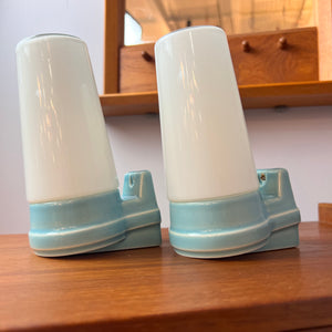 Set: 2x Wandlampe Modell 6080 hellblau von Sigvard Bernadotte für Ifö