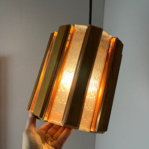 Hängelampe Teak Kupfer von Werner Schou für Coronell Elektro