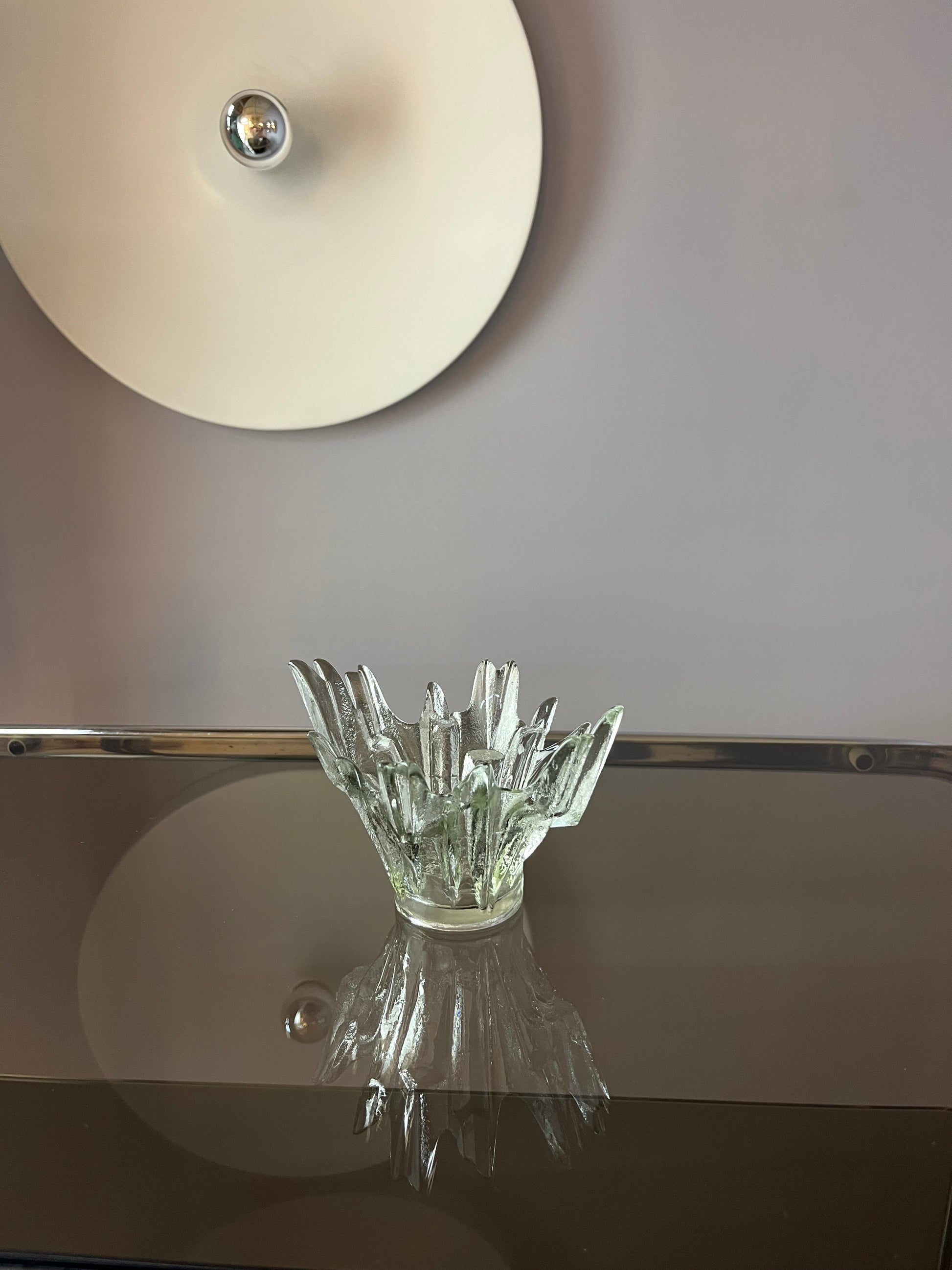 Kerzenhalter Revontulet Glas von Tauno Wirkkala für Humppila