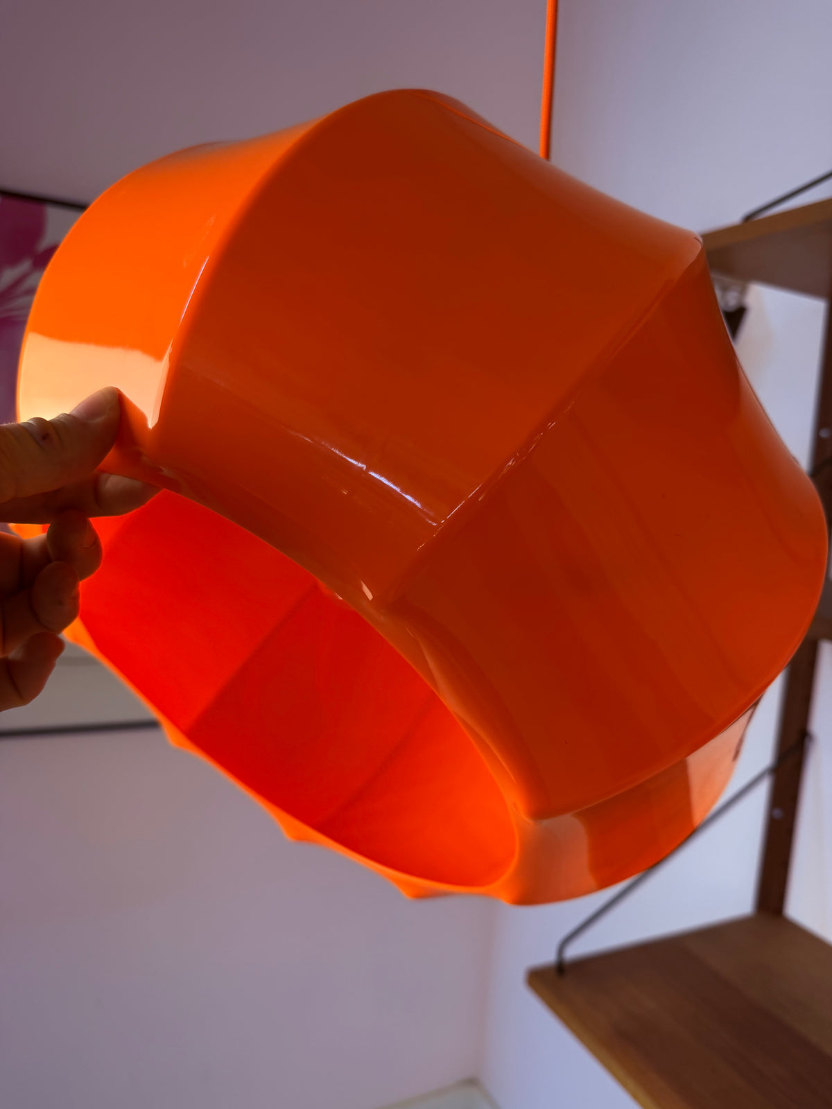 Hängelampe orange mit orangem Kabel von Ilka Plast