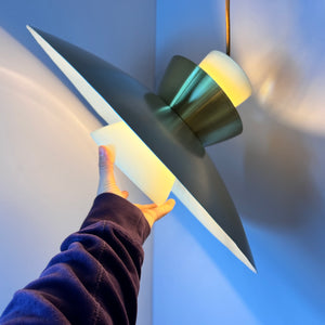 Lamellenlampe creme Messing