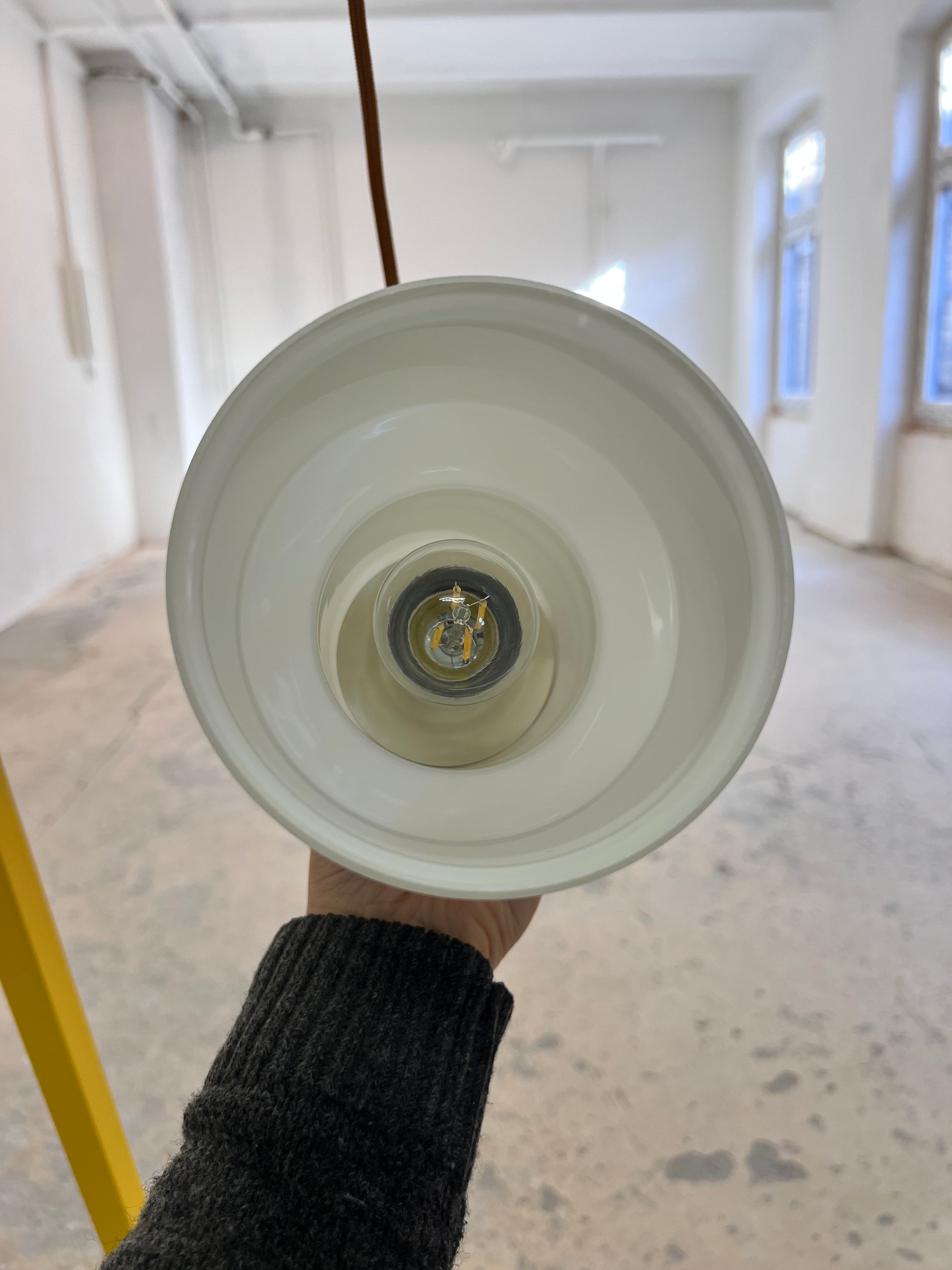 Hängelampe weiß Glas von Sidse Werner für Holmegaard