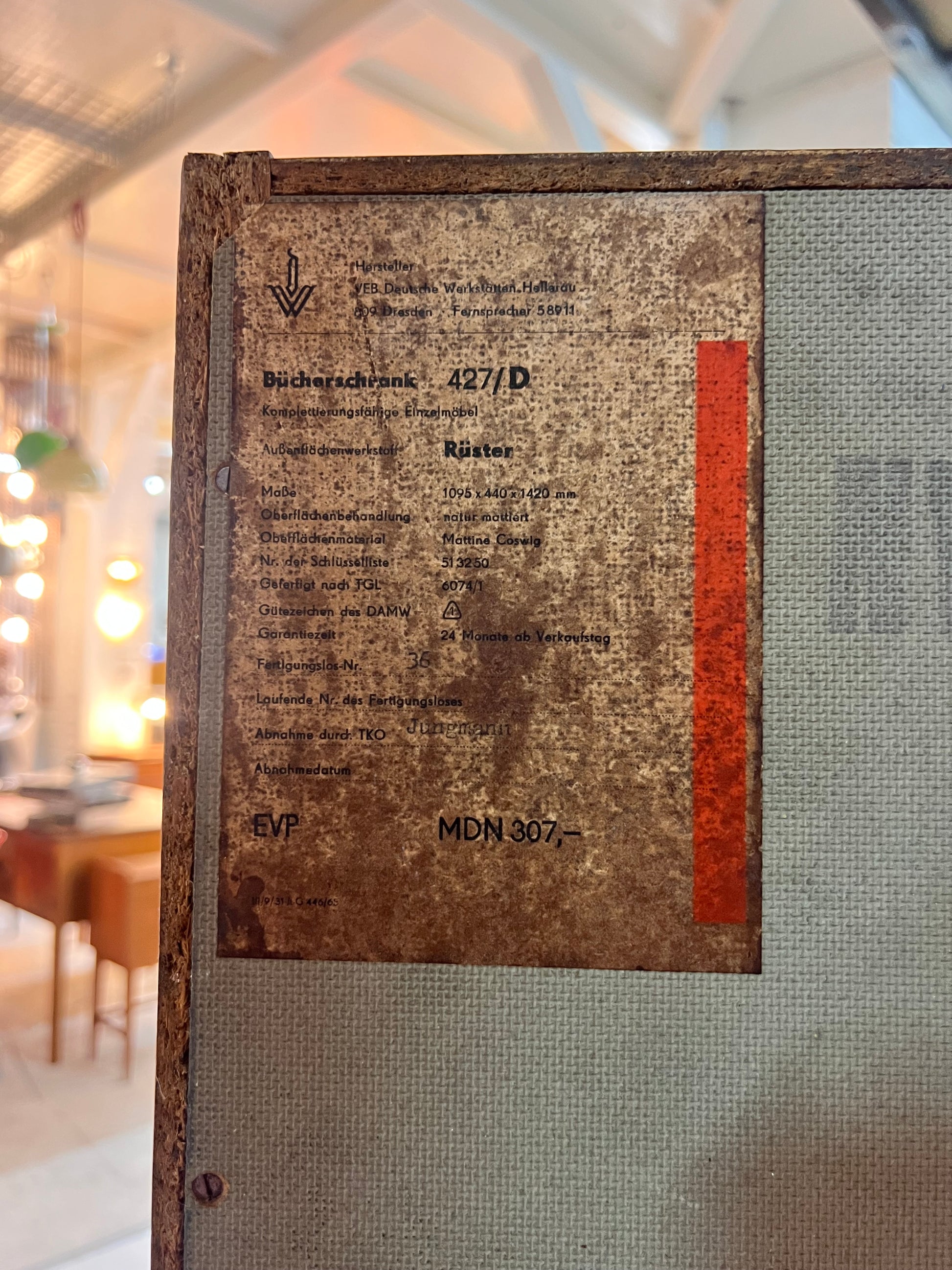 Bücherschrank 427/D von Franz Ehrlich für Hellerau