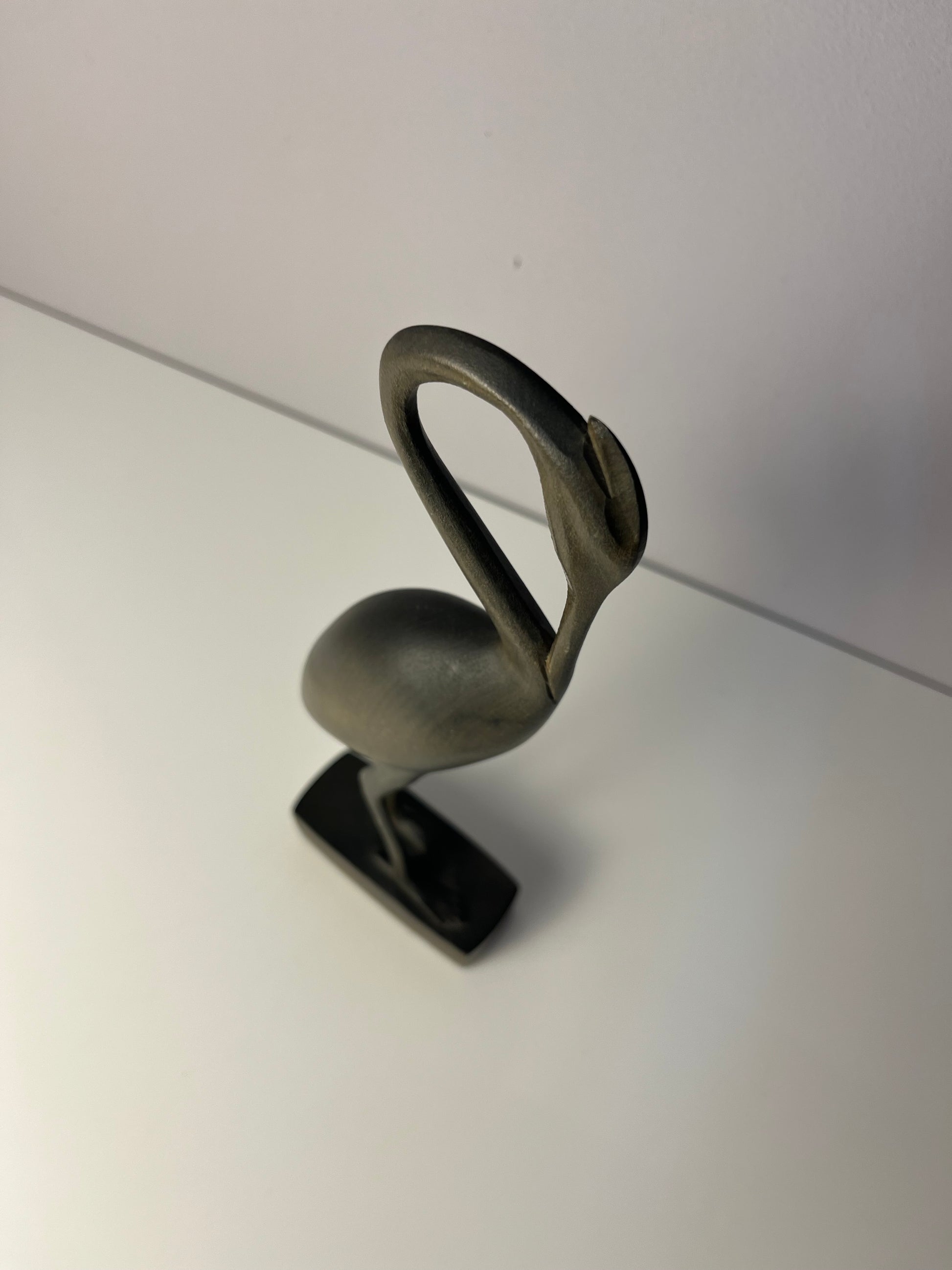 Kranich graugrün Holz aus Dänemark