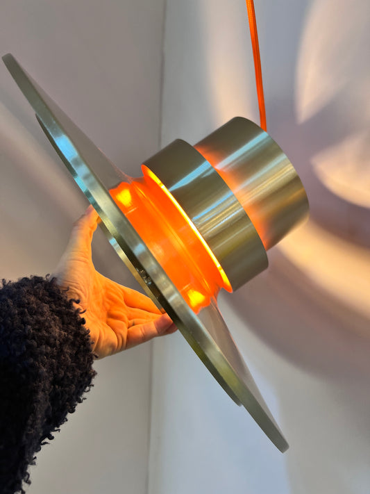 Lamellenlampe Trava grün orange von Carl Thore für Granhaga