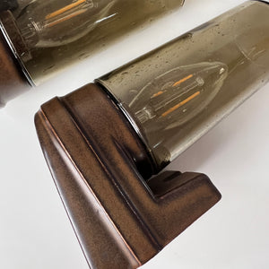 Set: 2x Wandlampe Modell 6080 Rauchglas von Sigvard Bernadotte für Ifö