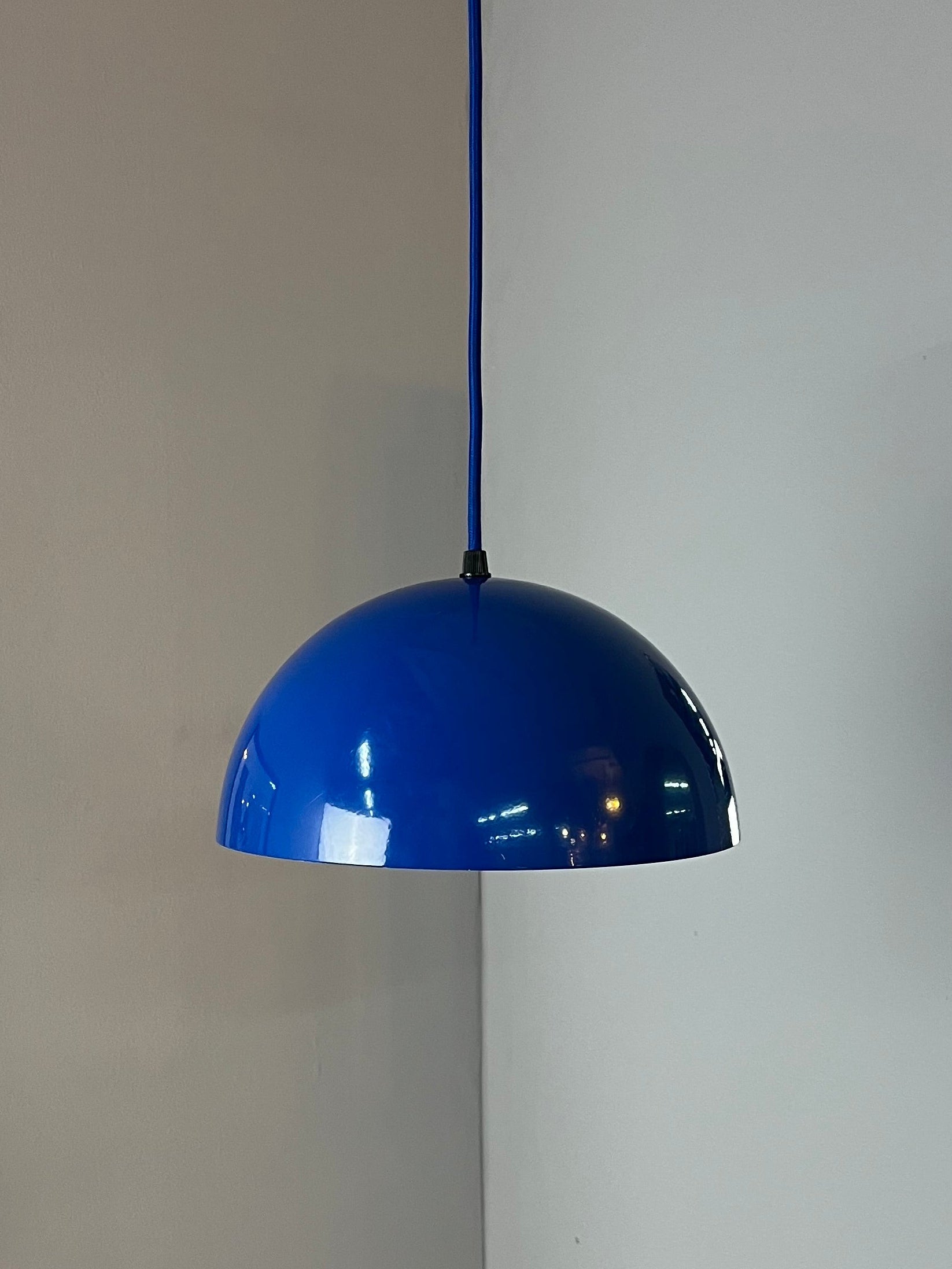 Hängelampe blau Metall