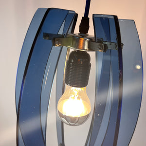 Hängelampe blau Glas von Veca aus Italien