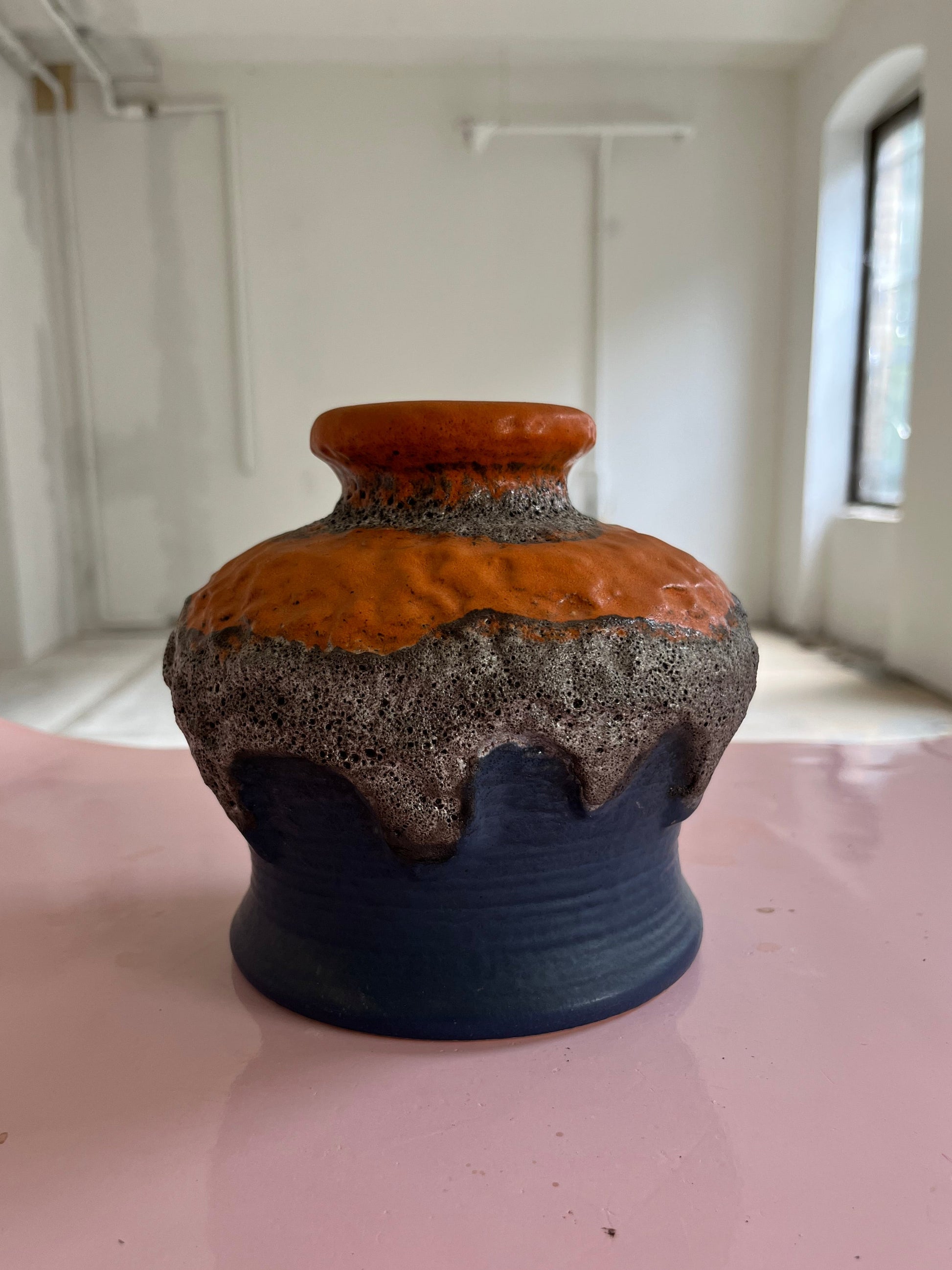 Vase 644-15 Fat Lava orange blau von Dümler & Breiden