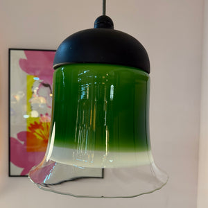 Hängelampe grün weiß Glas von Peill & Putzler