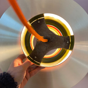 Lamellenlampe Trava grün orange von Carl Thore für Granhaga