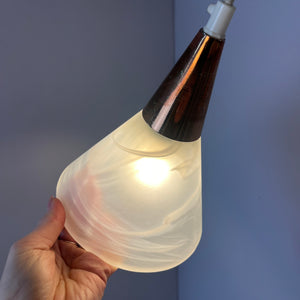 Hängelampe marmoriertes Glas Kupfer