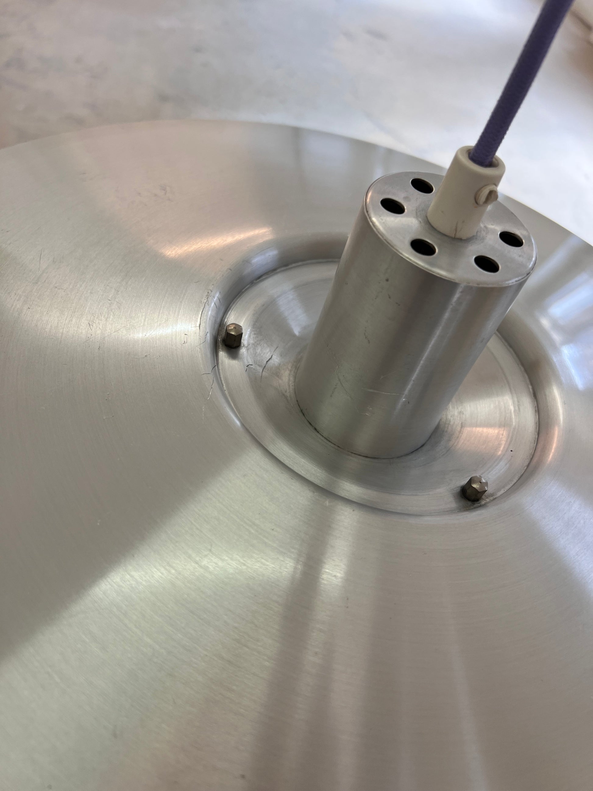 Lamellenlampe lila silber aus Dänemark