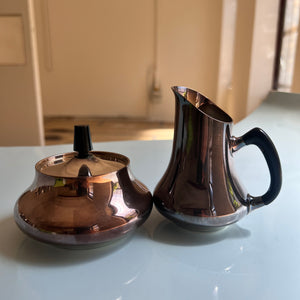 Set: Zuckerdose & Milchkännchen versilbert von Hans Bunde für COHR Denmark